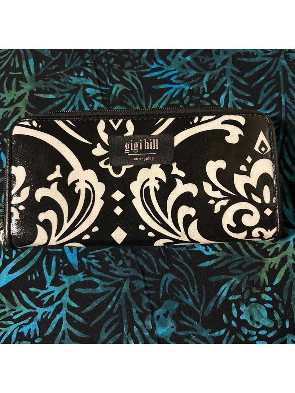 Gigi Hill Black and White Damask Wallet